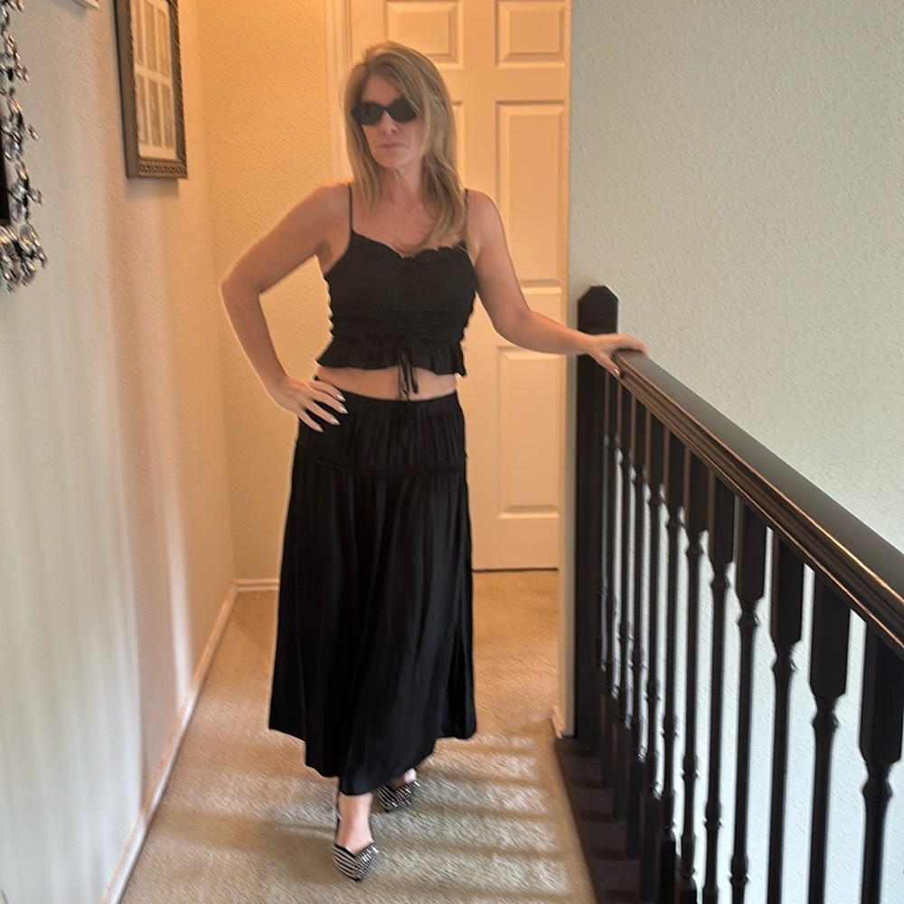 Rachel Zoe Satin Maxi skirt set